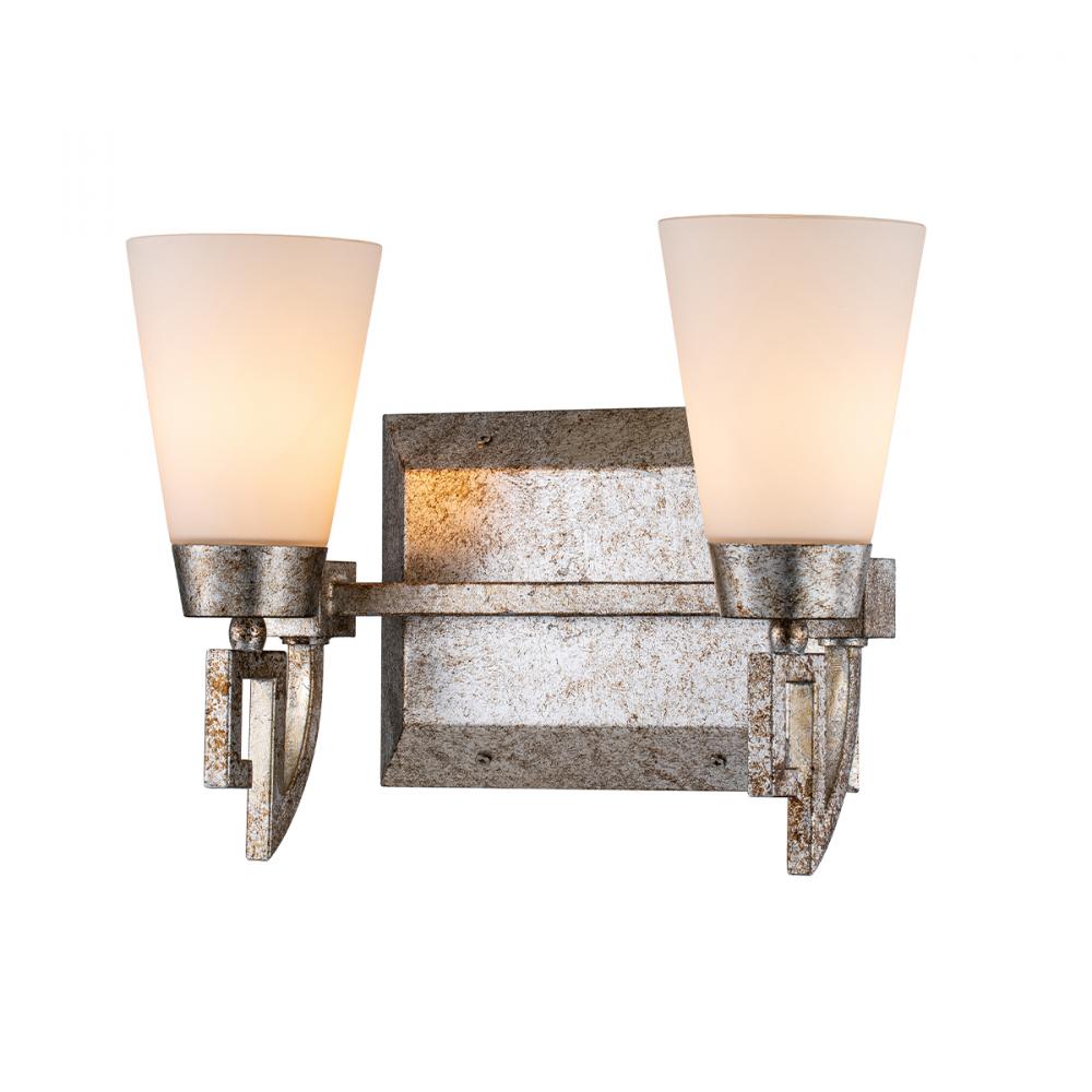 Lemuria 2 Light Vanity in Silver Leaf