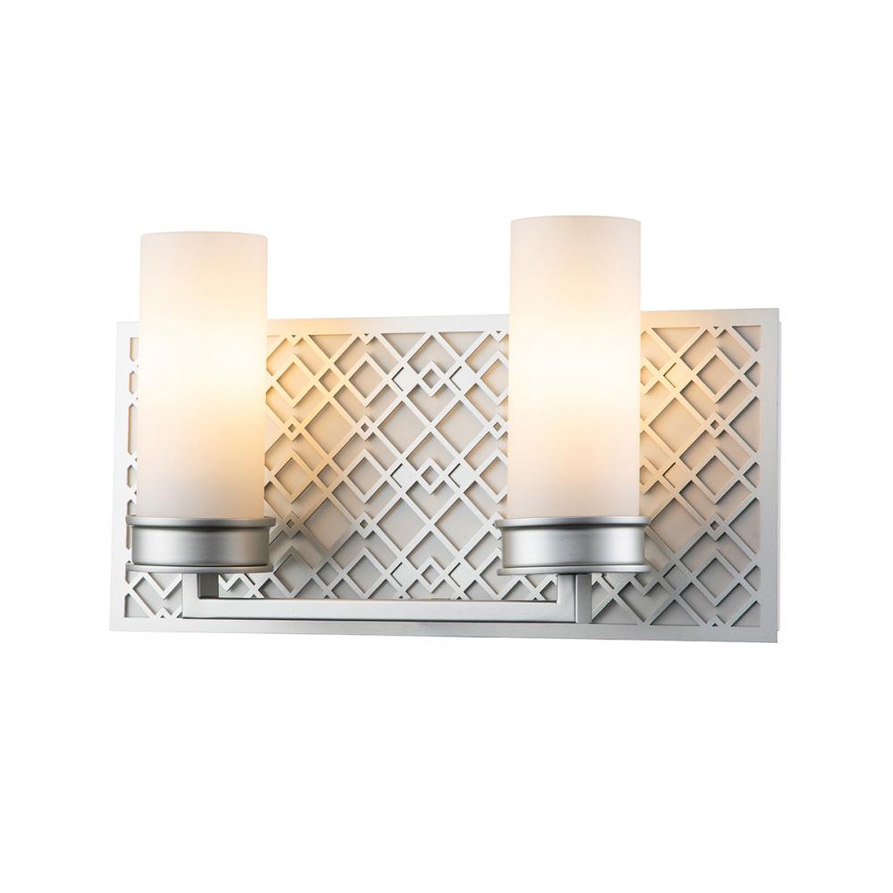 Ziggy 2 Light Vanity in Lacquered Silver