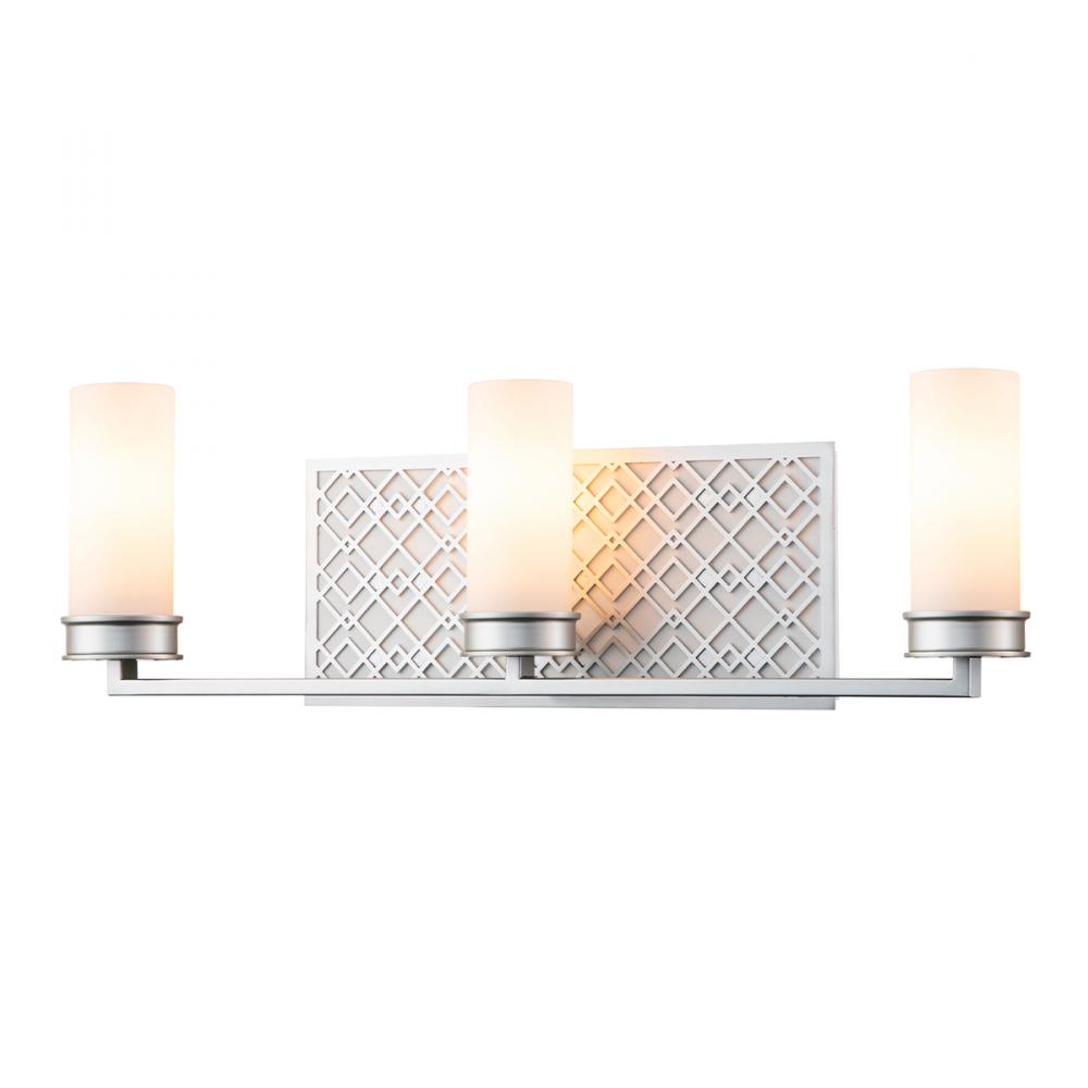 Ziggy 3 Light Vanity in Lacquered Silver
