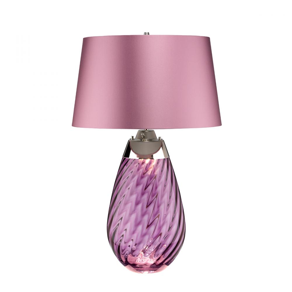 Lena Large Table Lamp in Plum with Plum Satin Shade