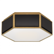 Visual Comfort & Co. Signature Collection ALL US KS 4120BLK/SB-FG - Bradford Small Hexagonal Flush Mount