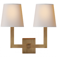 Visual Comfort & Co. Signature Collection ALL US SL 2820HAB-NP - Square Tube Double Sconce