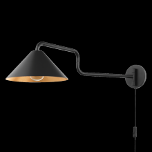 Mitzi by Hudson Valley Lighting HL629201-GL/SBK - Brianna Plug-In Sconce