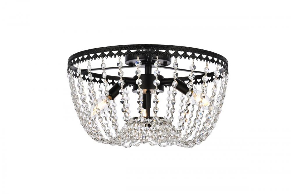 Kylie 16 inch flush mount in black