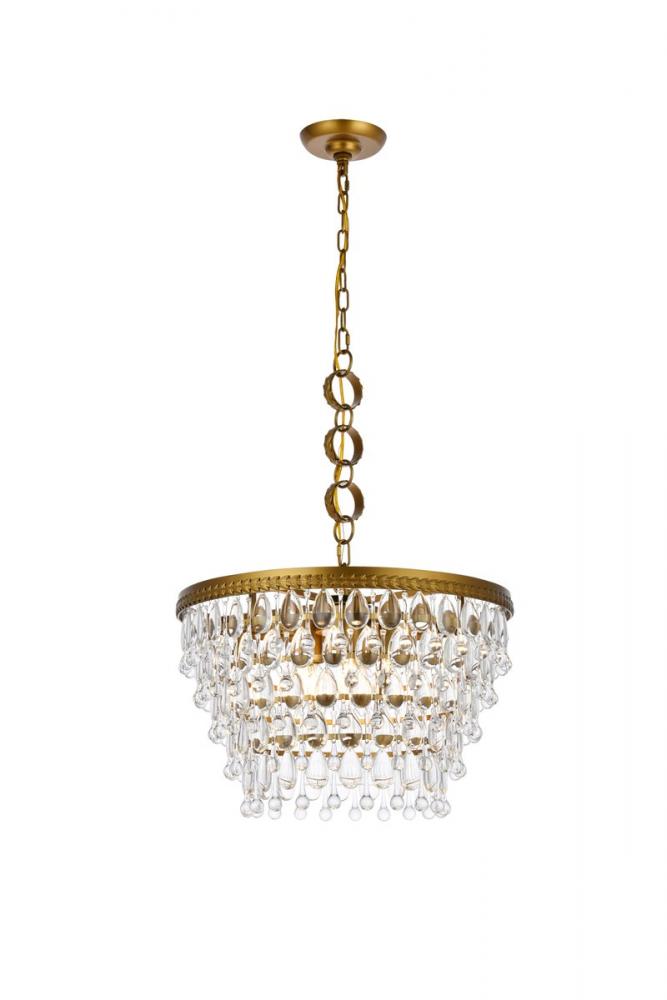 Nordic 5 lights brass pendant