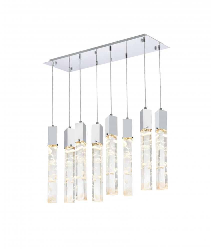 Pendant L36"W12"H24"L8 Chrome