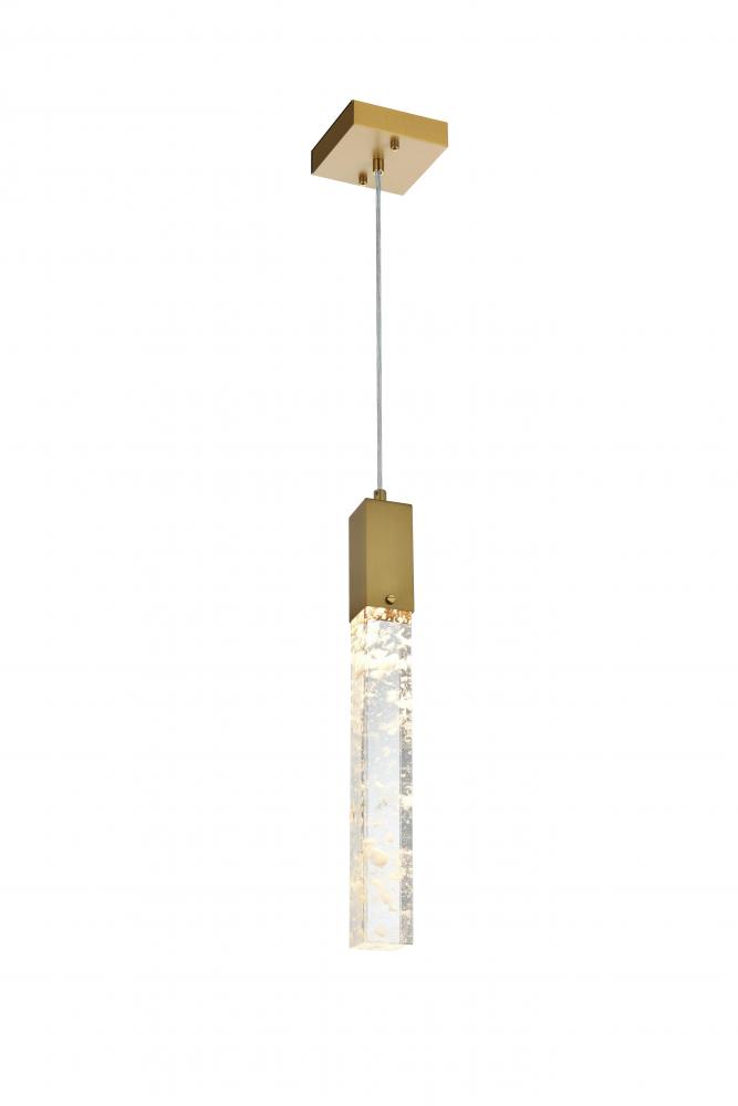 Pendant L5"W5"H24"L1 Satin Gold