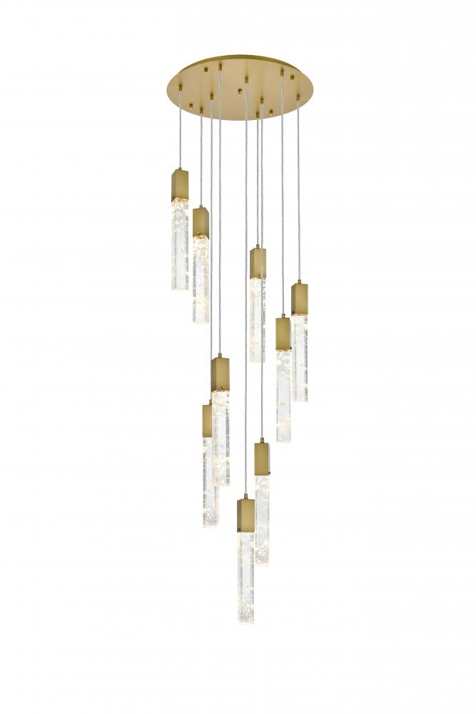 Pendant D24"H24"L9 Satin Gold