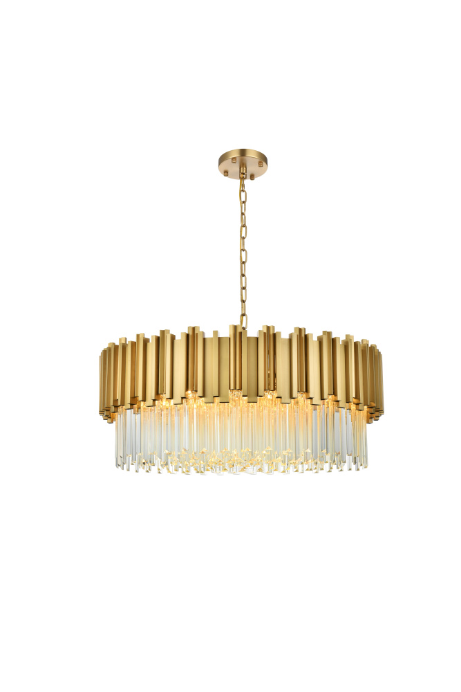 Pendant D32"H14"L11 Satin Gold