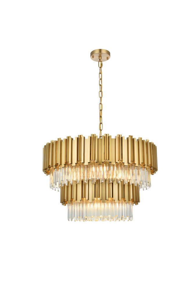 Pendant D32"H19"L12 Satin Gold