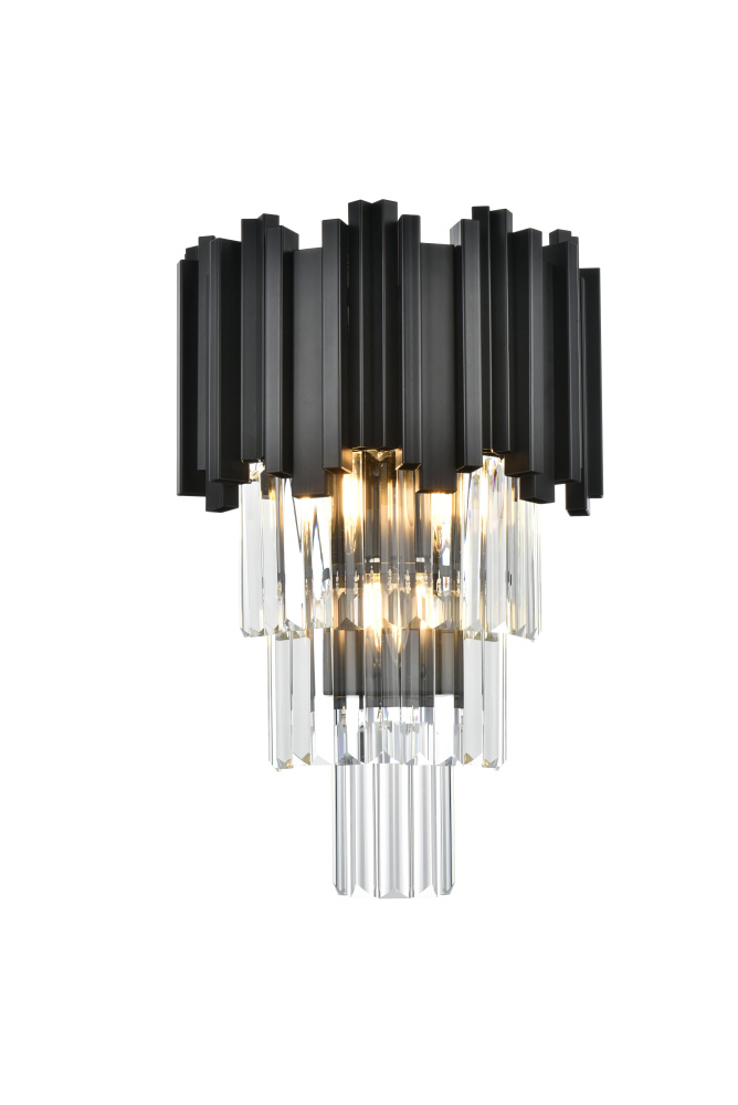 Wall Sconce W12"H18"L2 Black
