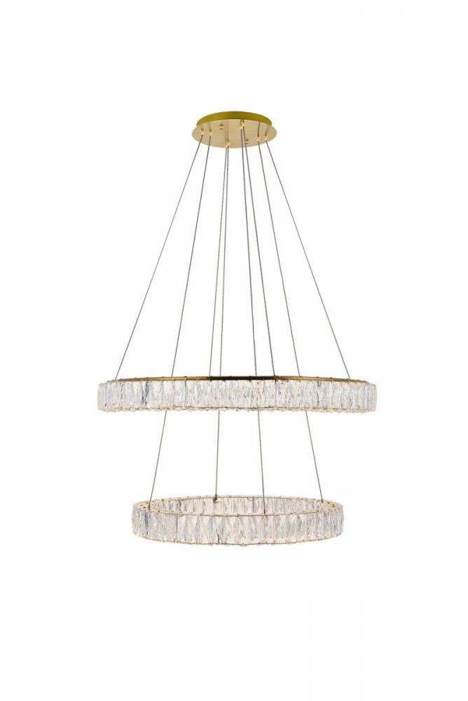 Monroe Hang D31.5"+D23.6"LED 76.5W Gold