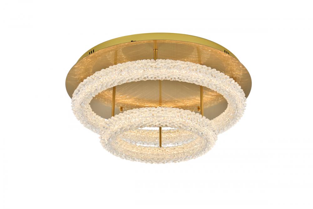 Bowen Flush Mount D26'' H10'' LED 54W DIM 3CCT  Satin Gold
