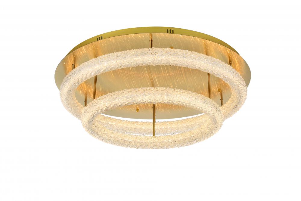 Bowen Flush D33.5''H10'' LED 78W Satin Gold