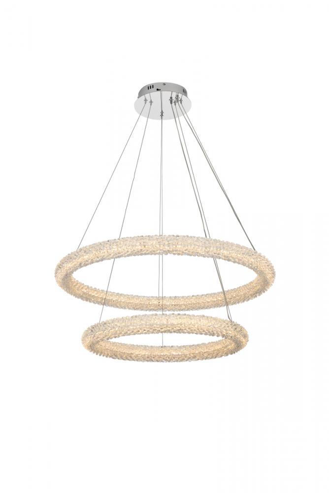 Bowen 32 inch Adjustable LED Chandelier in Chrome