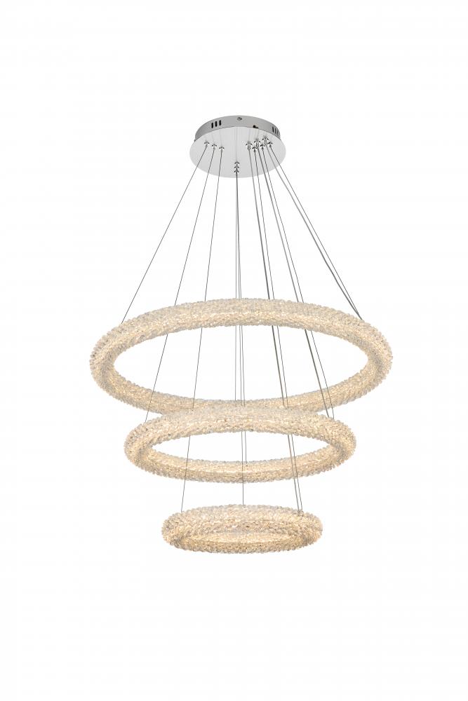 Bowen 32 inch Adjustable LED Chandelier in Chrome