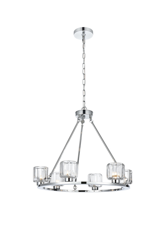 Pendant Light D26" G9 Lt6 40W Chrome