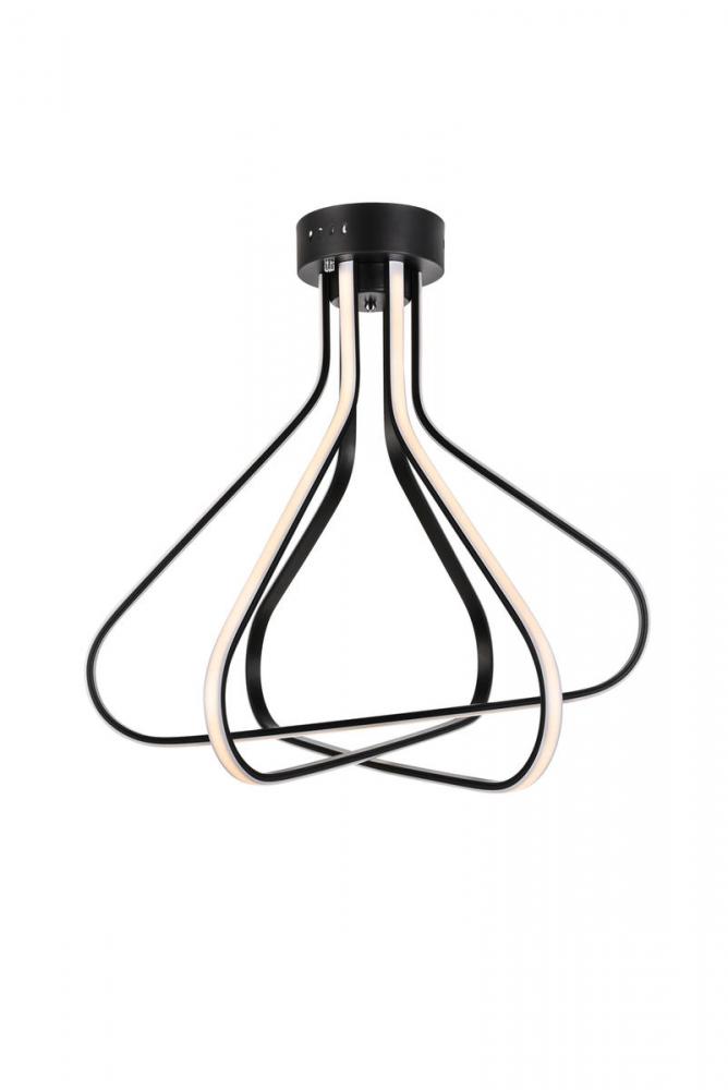 Dahlia 3 light in Black Flush mount