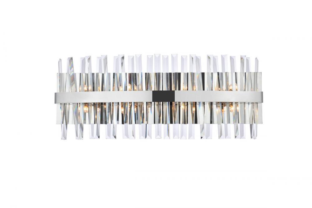 Serephina 30 inch crystal bath sconce in chrome