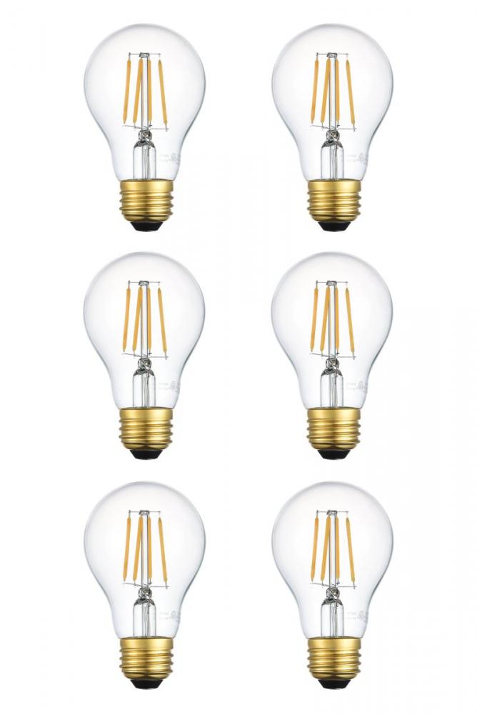 LED 3000K nostalgic filament 6 watts 600 lumens A19 light bulb