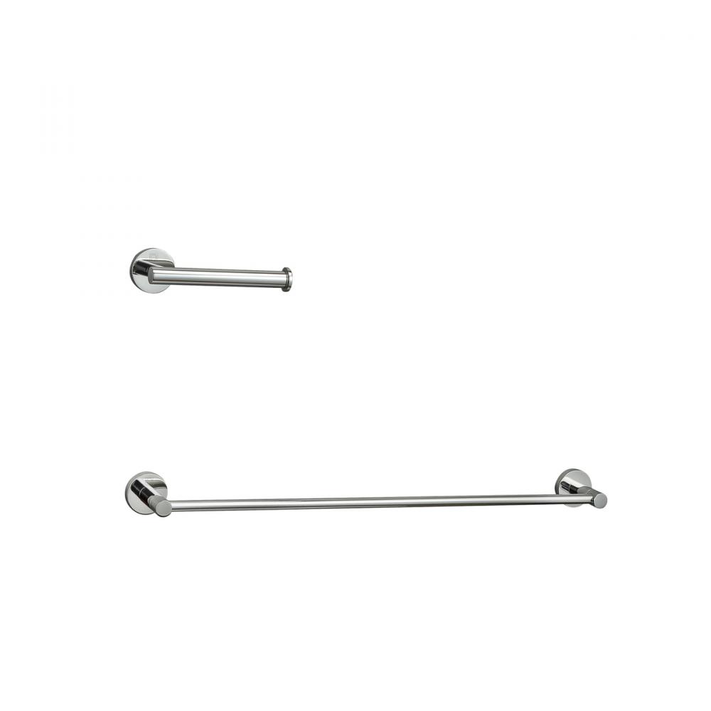 Bathroom hardware set 24"x2.8"+6.2"x3.5" chrome