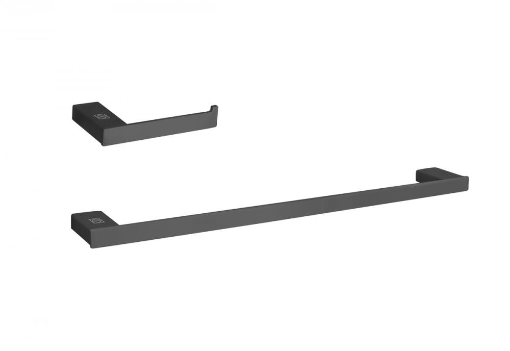 Bathroom hardware set 24"x2.9"+7"x2.9" matte black