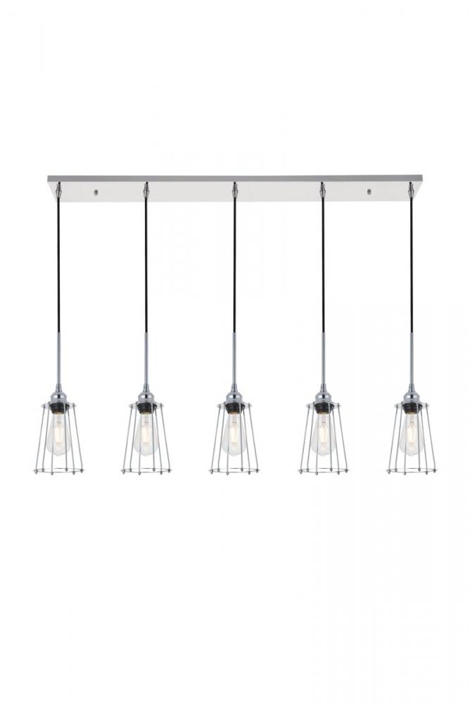 Auspice 5 light chrome Pendant