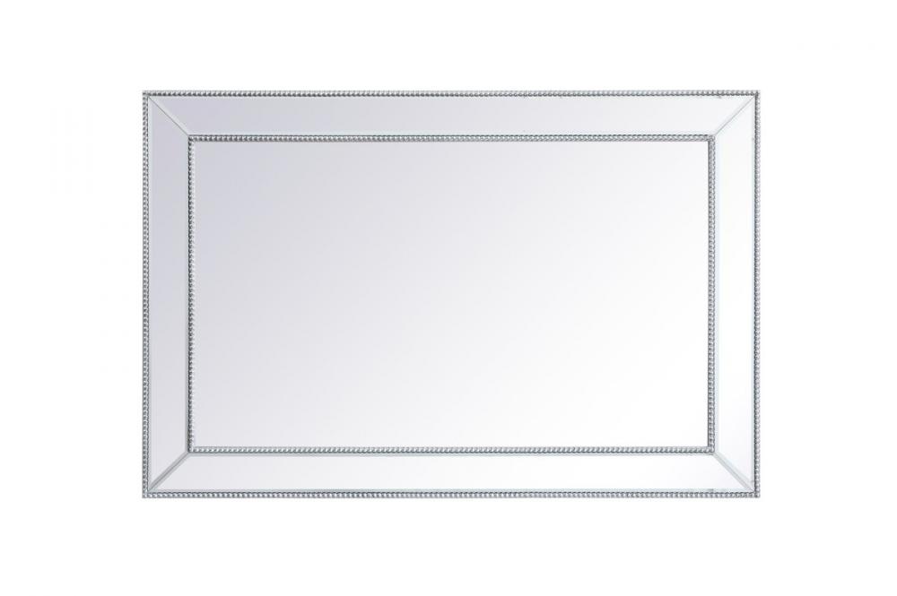 Iris beaded mirror 48 x 32 inch in antique silver