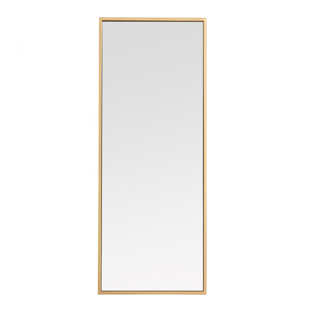 Metal frame rectangle mirror 14 inch in Brass