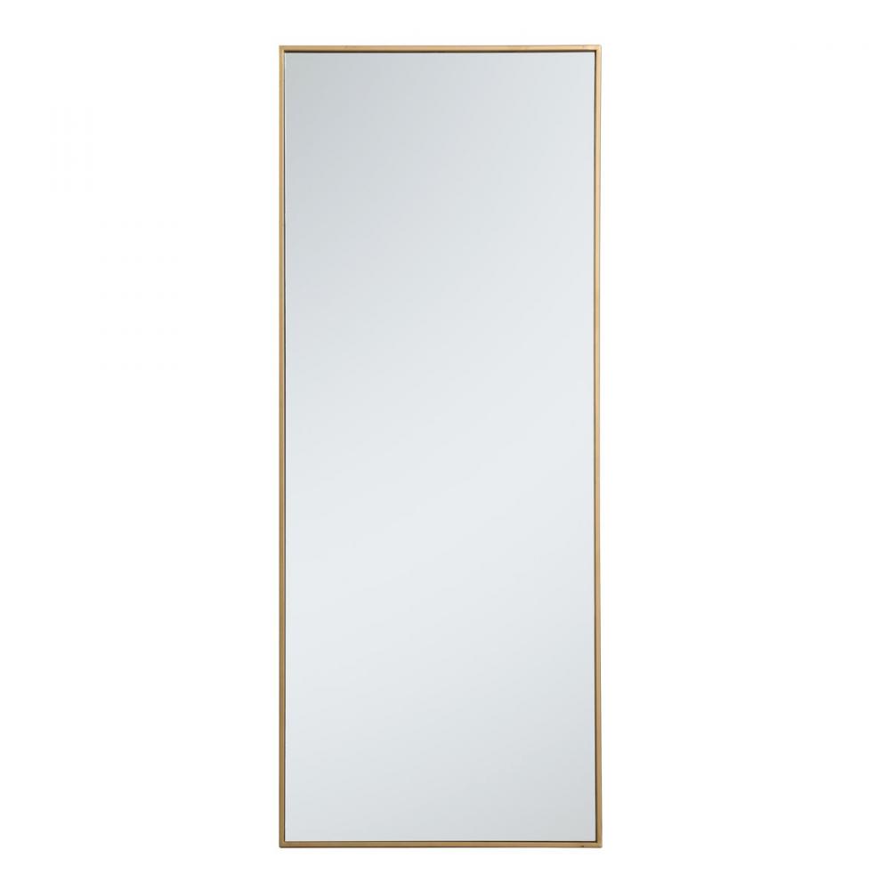 Metal frame rectangle mirror 24 inch in Brass