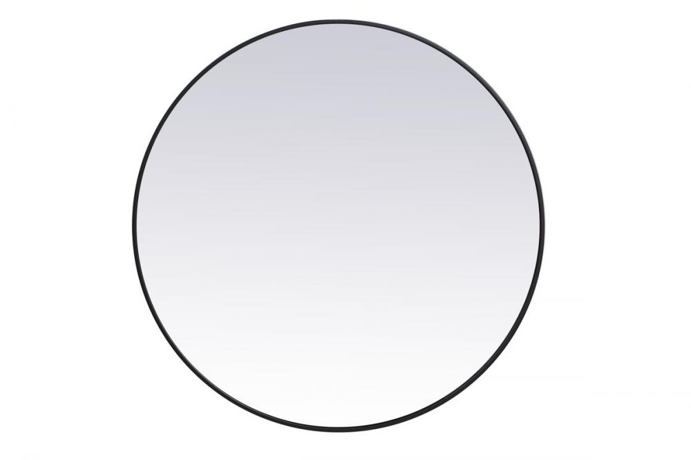 Metal frame round mirror 39 inch in Black