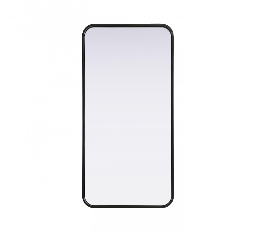 R Corner Mirror 18"x36"x2" Black