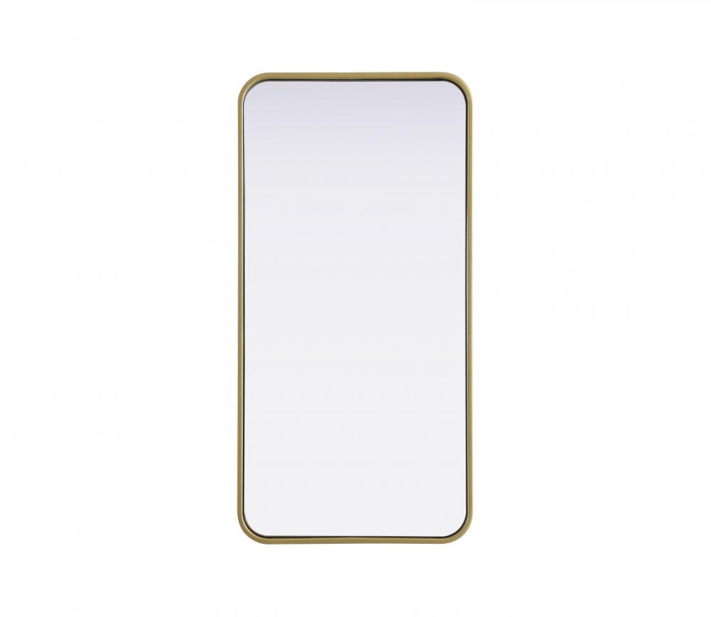 R Corner Mirror 18"x36"x2" Brass