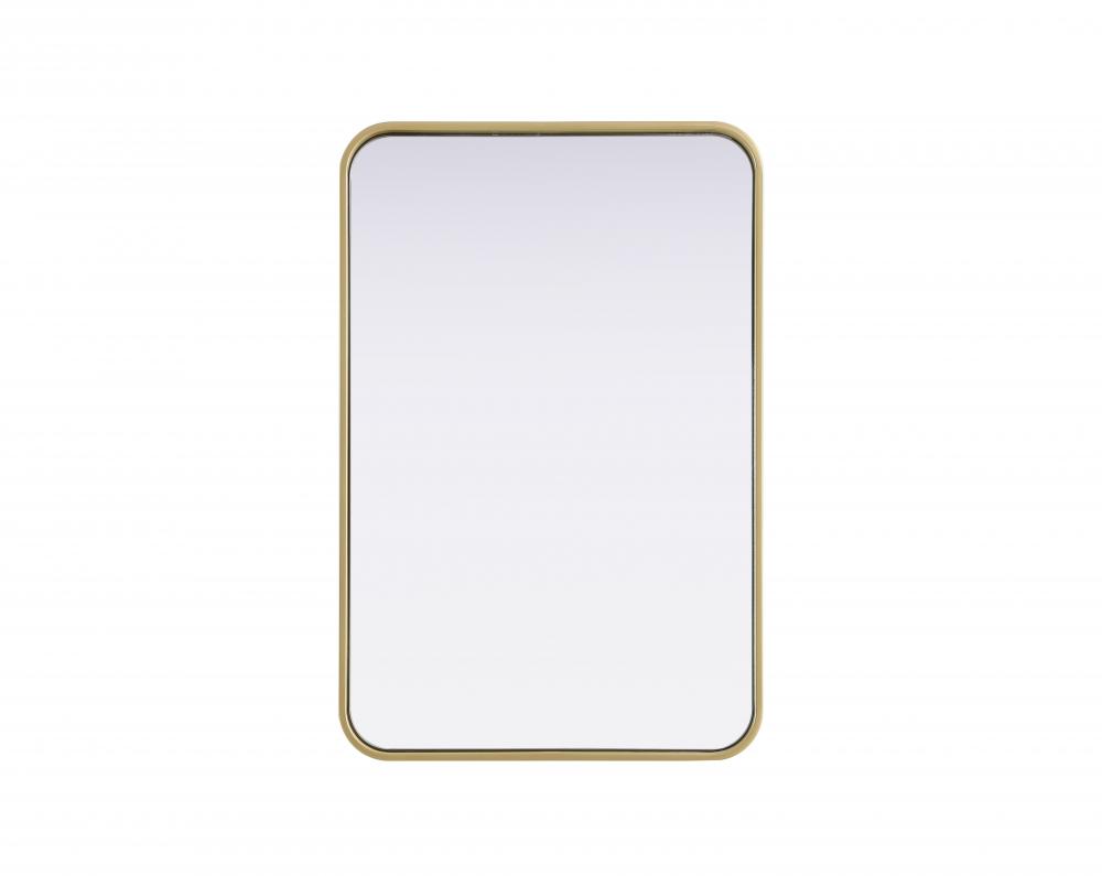 R Corner Mirror 20"x30"x2" Brass