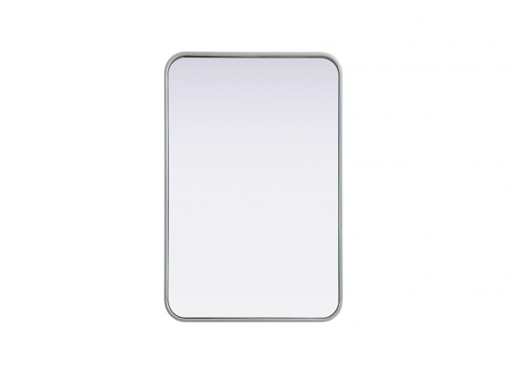 R Corner Mirror 20"x30"x2" Silver