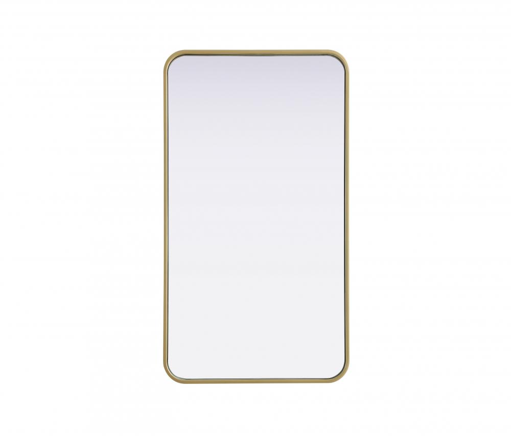R Corner Mirror 20"x36"x2" Brass