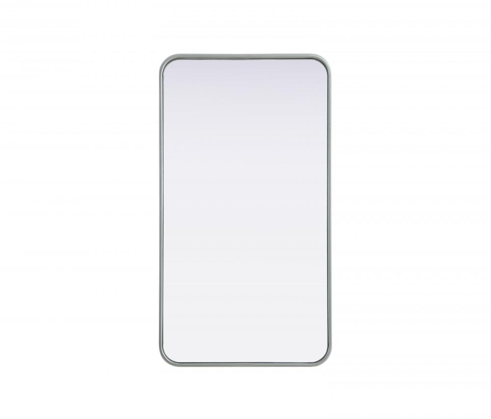 R Corner Mirror 20"x36"x2" Silver