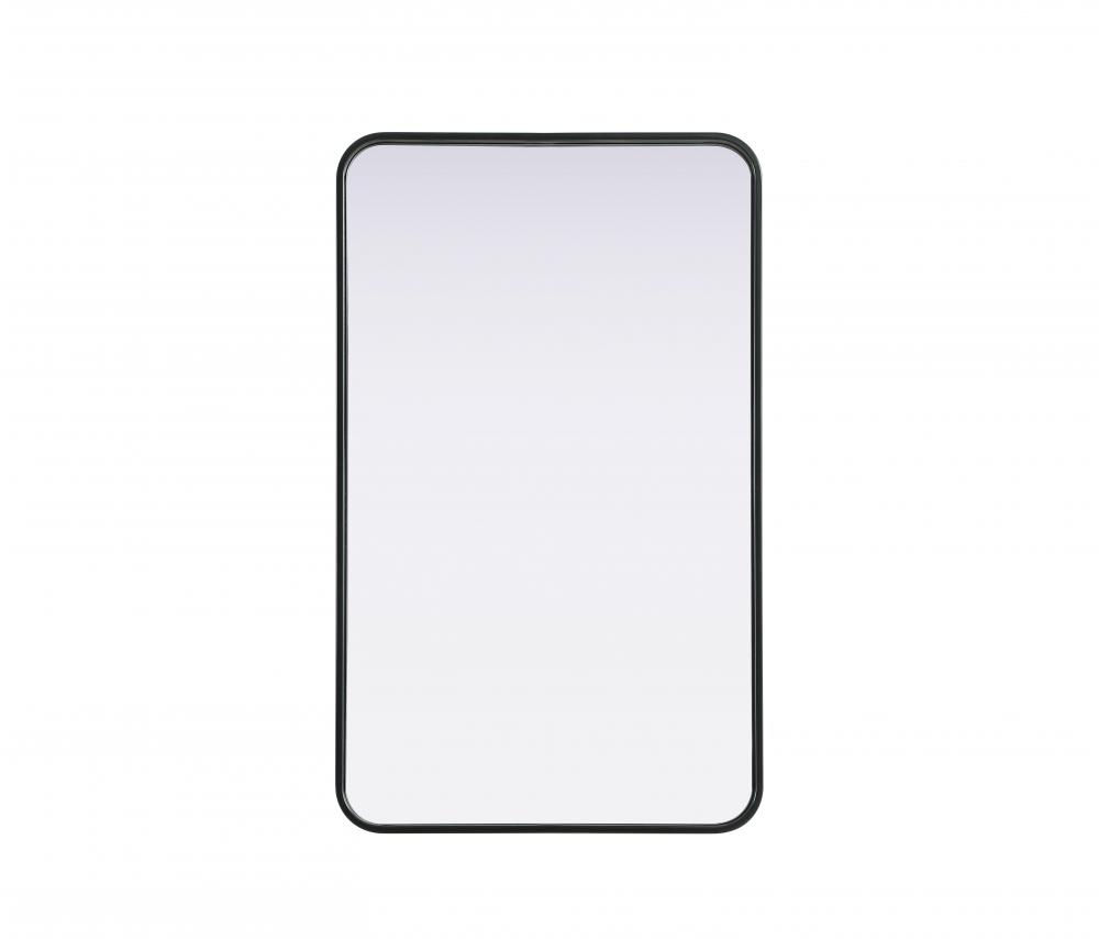 R Corner Mirror 22"x36"x2" Black