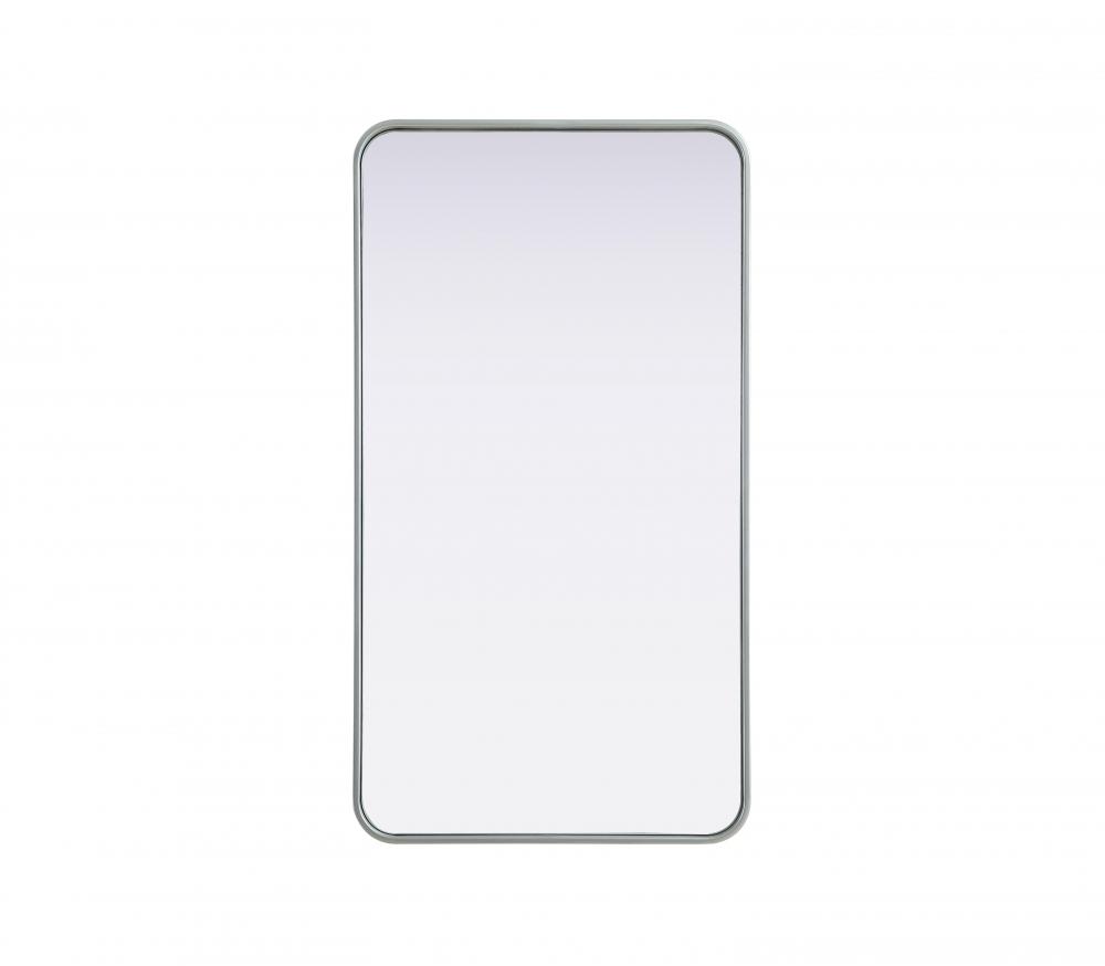 R Corner Mirror 22"x40"x2" Silver