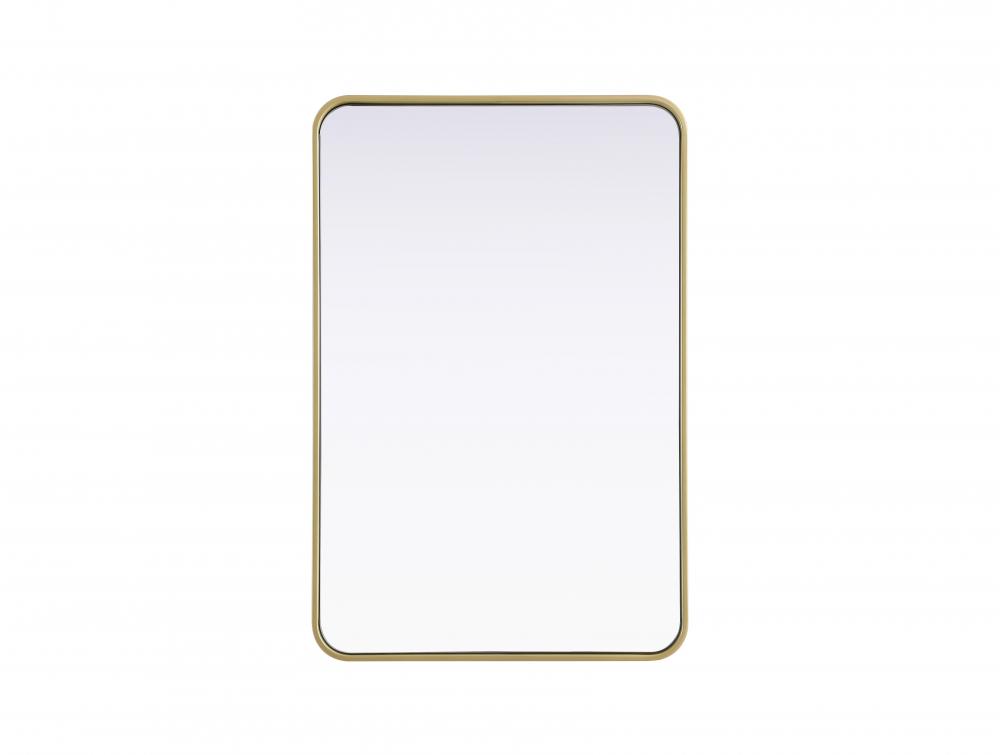 R Corner Mirror 24"x36"x2" Brass