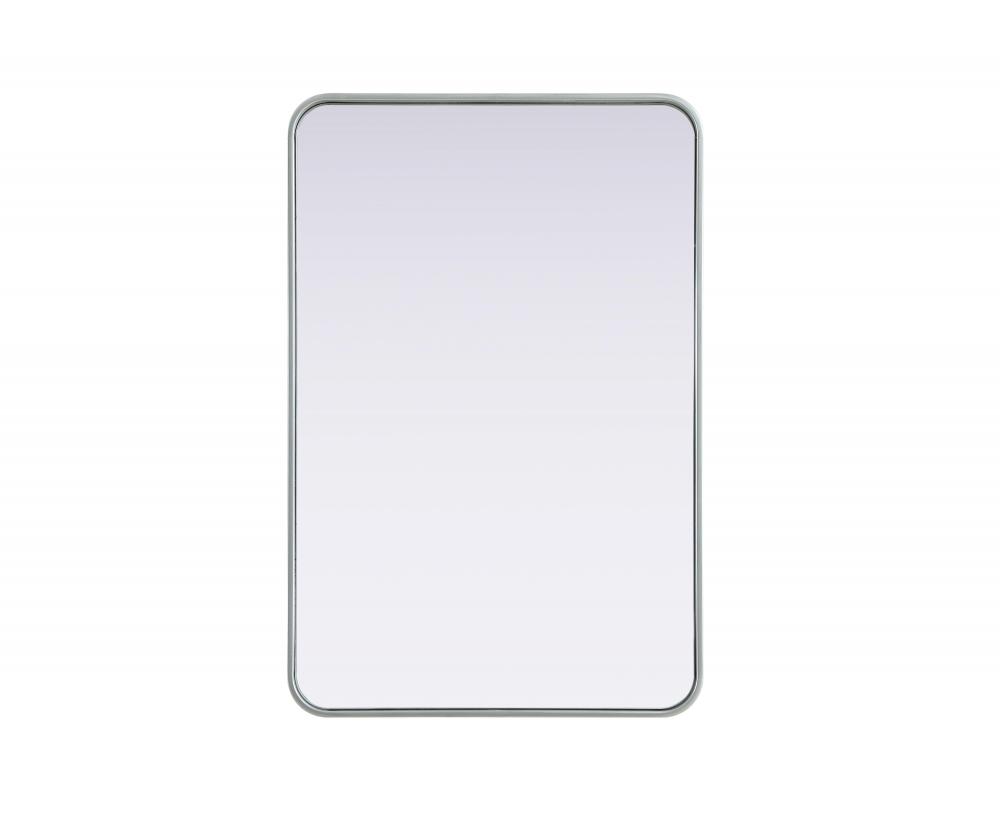 R Corner Mirror 24"x36"x2" Silver