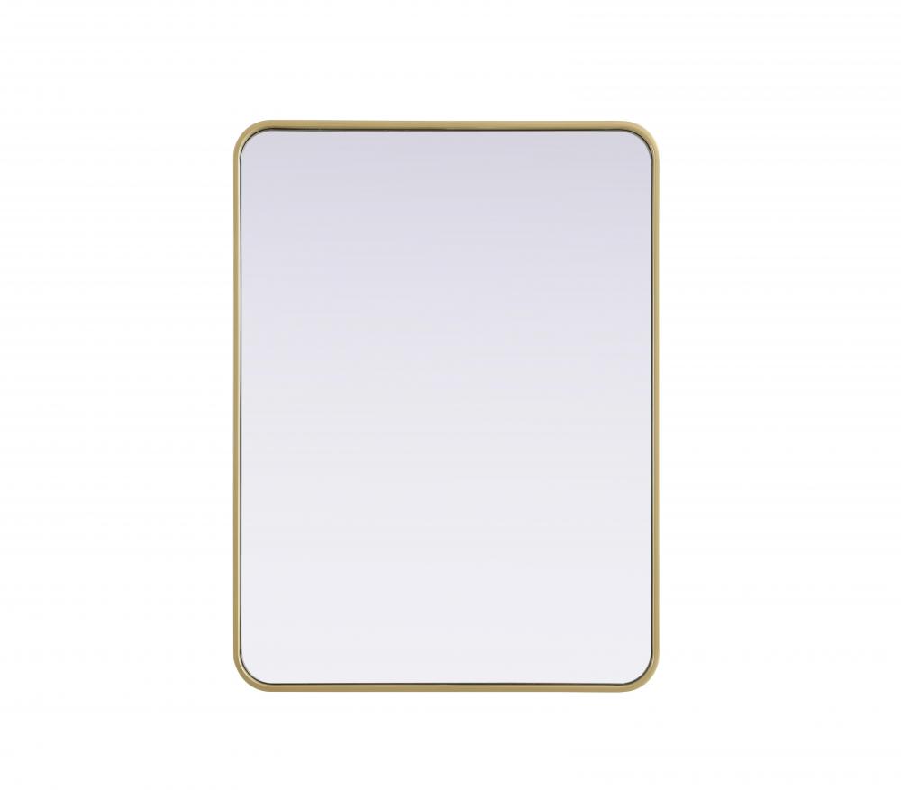R Corner Mirror 27"x36"x2" Brass