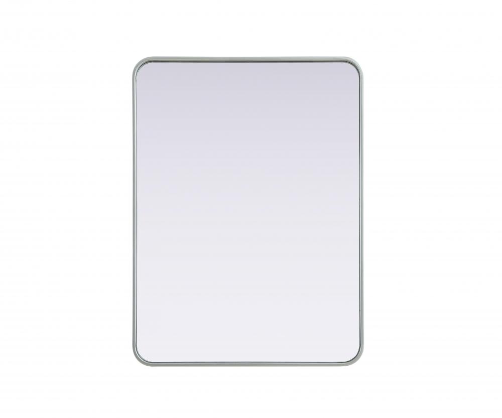 R Corner Mirror 27"x36"x2" Silver