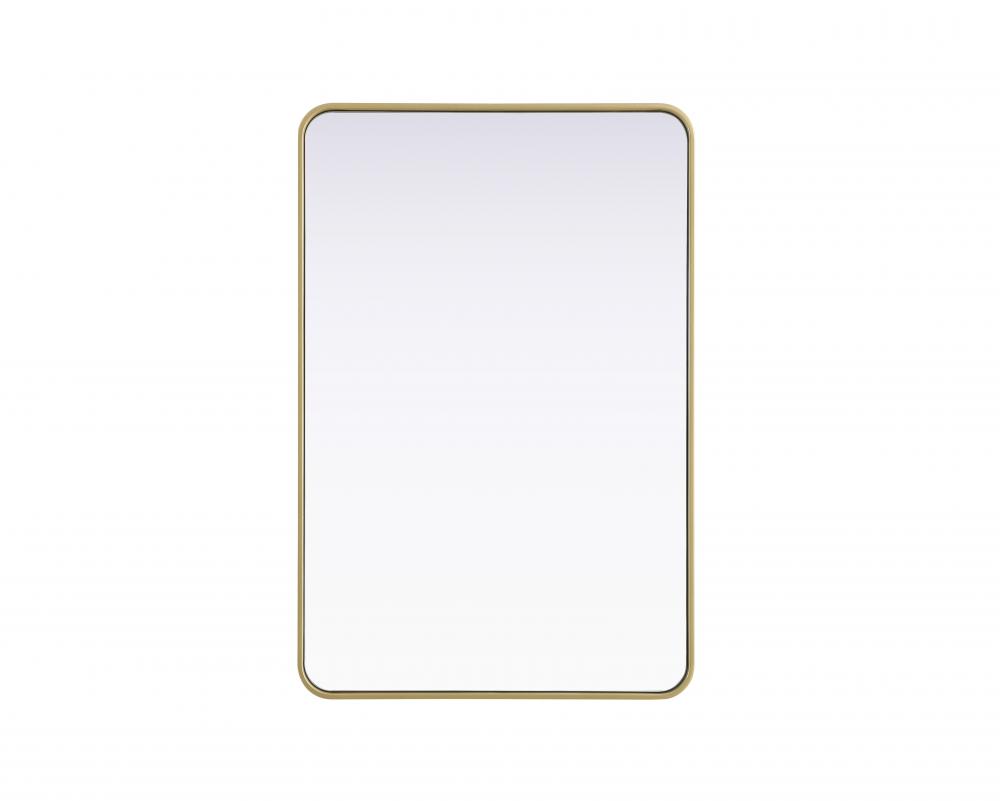 R Corner Mirror 28"x42"x2" Brass