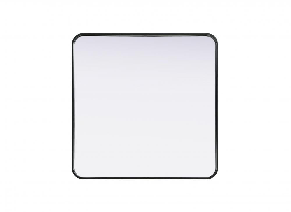 R Corner Square Mirror 30"x30"x2" black