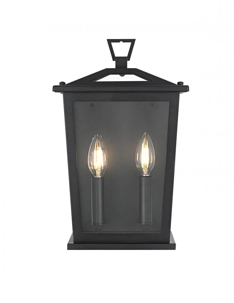 Wall sconce W8.5" H14" E6.5" L2 Black