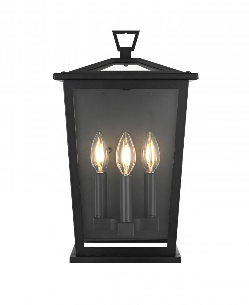 Wall sconce W9.5" H16" E7.5" L3 Black