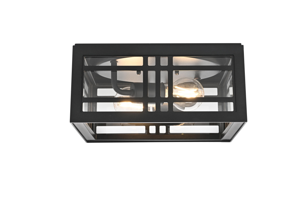 Harley 11 inch Outdoor Flush Mount in Black