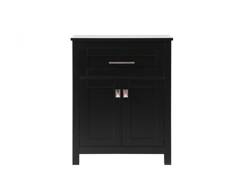 Bath Storage Cabinet 2dr1dw 24Wx16Dx30H black