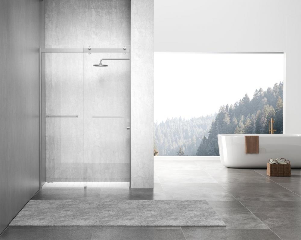 Frameless shower door 48 x 76 Brushed Nickel